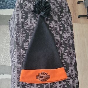 Harley-Davidson Hat, Black/Orange, O/S, Vintage